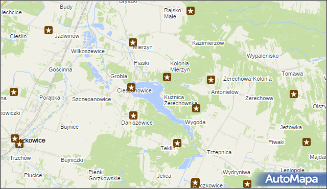 mapa Kuźnica Żerechowska, Kuźnica Żerechowska na mapie Targeo