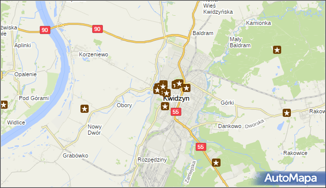 mapa Kwidzyn, Kwidzyn na mapie Targeo
