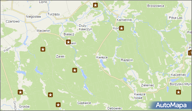 mapa Kwiejce, Kwiejce na mapie Targeo