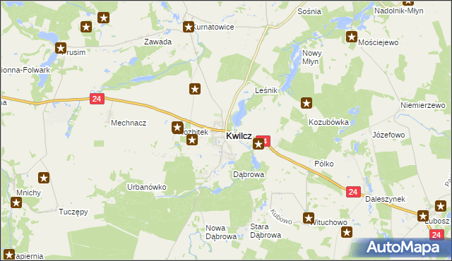 mapa Kwilcz, Kwilcz na mapie Targeo