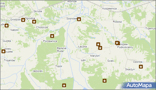 mapa Łączka gmina Kotuń, Łączka gmina Kotuń na mapie Targeo