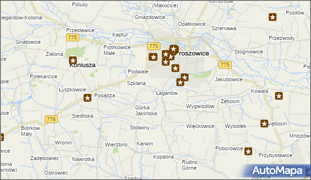 mapa Łaganów, Łaganów na mapie Targeo