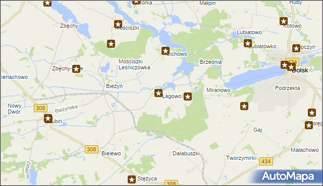 mapa Łagowo, Łagowo na mapie Targeo