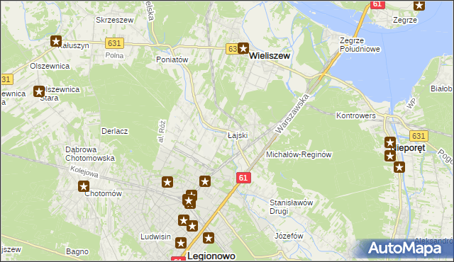 mapa Łajski, Łajski na mapie Targeo