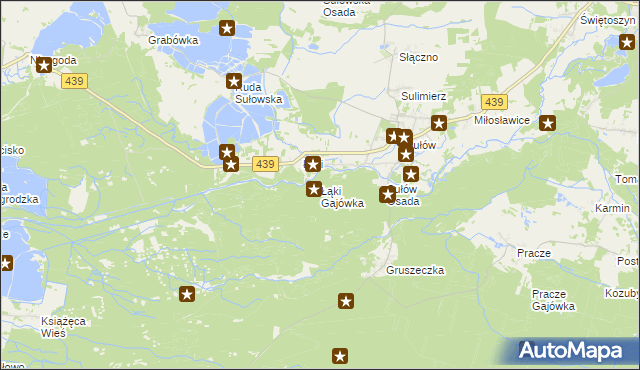 mapa Łąki Gajówka, Łąki Gajówka na mapie Targeo