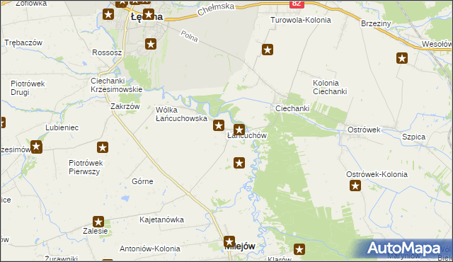 mapa Łańcuchów, Łańcuchów na mapie Targeo