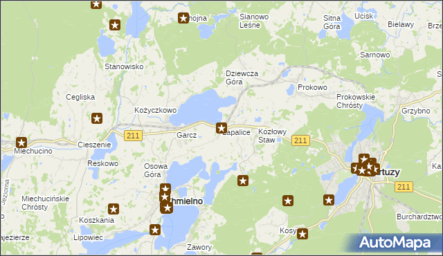 mapa Łapalice, Łapalice na mapie Targeo