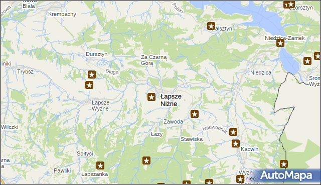 mapa Łapsze Niżne, Łapsze Niżne na mapie Targeo