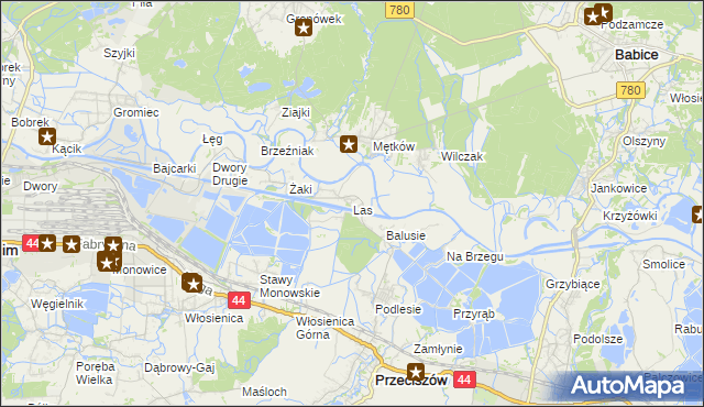 mapa Las gmina Przeciszów, Las gmina Przeciszów na mapie Targeo