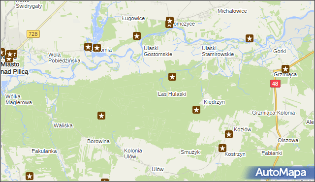 mapa Las Hulaski, Las Hulaski na mapie Targeo