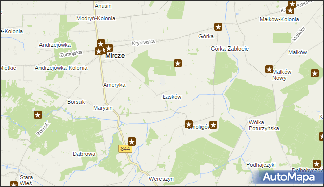 mapa Łasków, Łasków na mapie Targeo