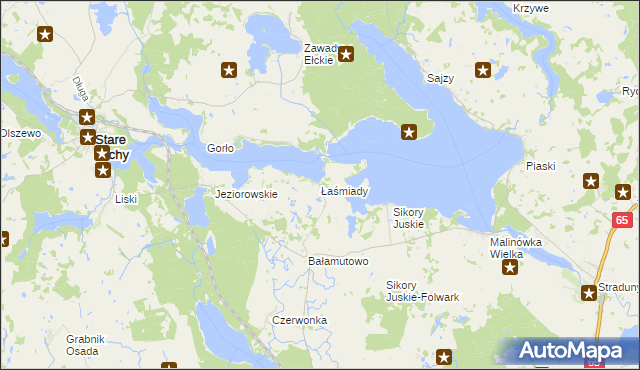 mapa Łaśmiady, Łaśmiady na mapie Targeo