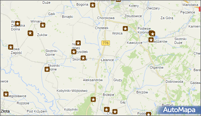 mapa Łatanice, Łatanice na mapie Targeo