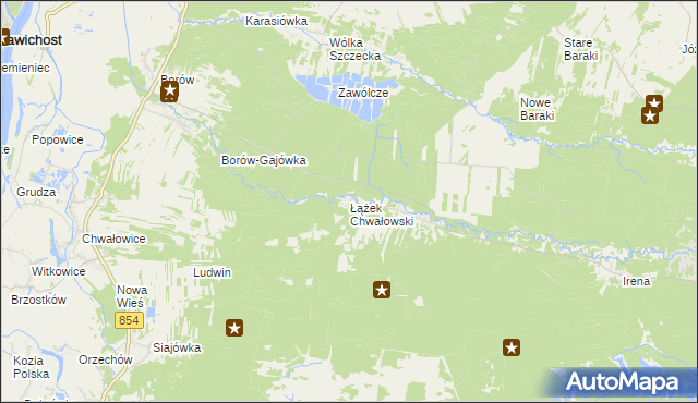 mapa Łążek Chwałowski, Łążek Chwałowski na mapie Targeo