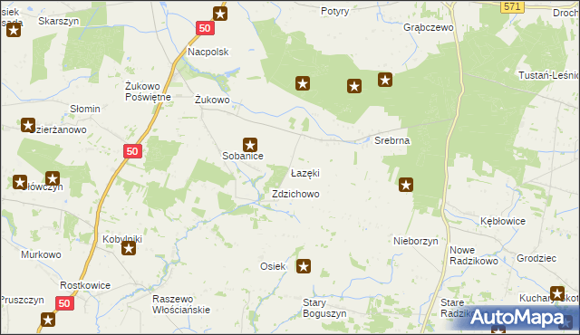 mapa Łazęki, Łazęki na mapie Targeo