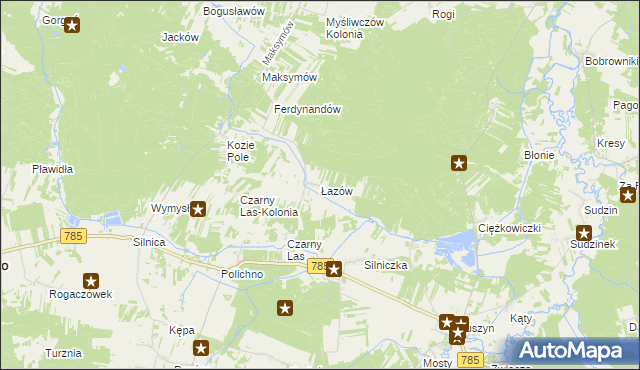 mapa Łazów gmina Żytno, Łazów gmina Żytno na mapie Targeo