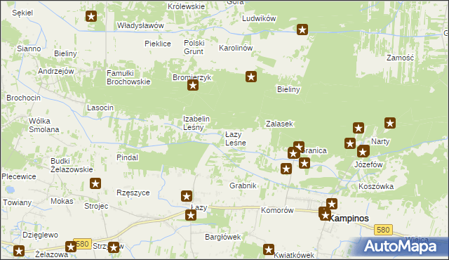 mapa Łazy Leśne, Łazy Leśne na mapie Targeo