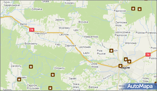 mapa Lechówek, Lechówek na mapie Targeo