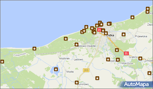 mapa Lędowo-Osiedle, Lędowo-Osiedle na mapie Targeo