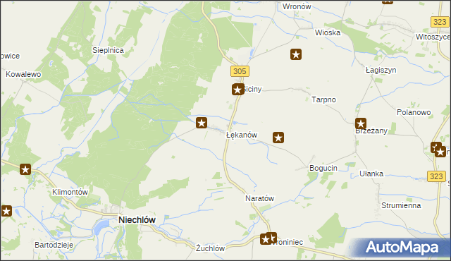 mapa Łękanów, Łękanów na mapie Targeo