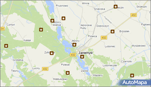 mapa Łękno, Łękno na mapie Targeo