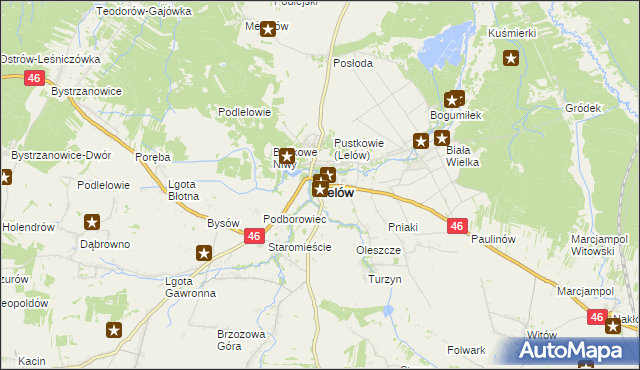 mapa Lelów, Lelów na mapie Targeo