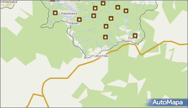 mapa Leluchów, Leluchów na mapie Targeo