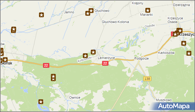 mapa Lemierzyce, Lemierzyce na mapie Targeo
