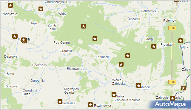 mapa Leniuszki, Leniuszki na mapie Targeo