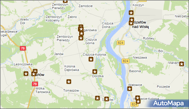 mapa Leśne Chałupy, Leśne Chałupy na mapie Targeo