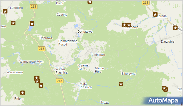 mapa Leśniewo gmina Puck, Leśniewo gmina Puck na mapie Targeo