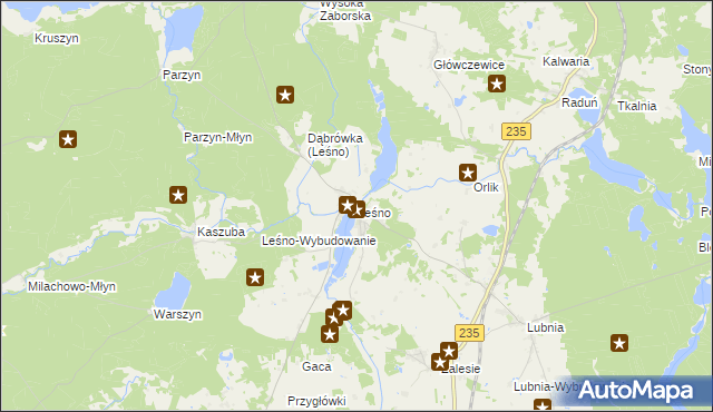 mapa Leśno gmina Brusy, Leśno gmina Brusy na mapie Targeo