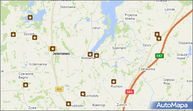 mapa Leszczewo gmina Jeleniewo, Leszczewo gmina Jeleniewo na mapie Targeo