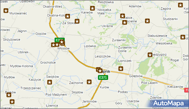 mapa Leszczków, Leszczków na mapie Targeo