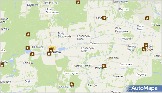 mapa Leszczyny Małe, Leszczyny Małe na mapie Targeo