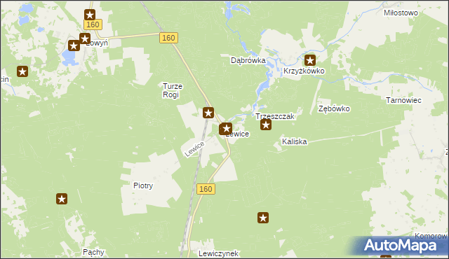 mapa Lewice gmina Międzychód, Lewice gmina Międzychód na mapie Targeo