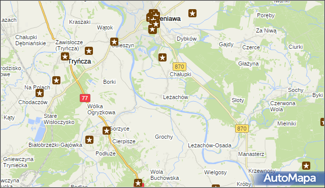 mapa Leżachów, Leżachów na mapie Targeo