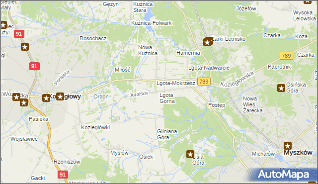 mapa Lgota Górna, Lgota Górna na mapie Targeo