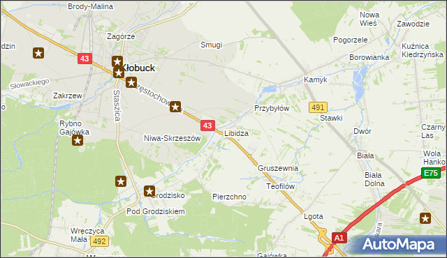 mapa Libidza, Libidza na mapie Targeo