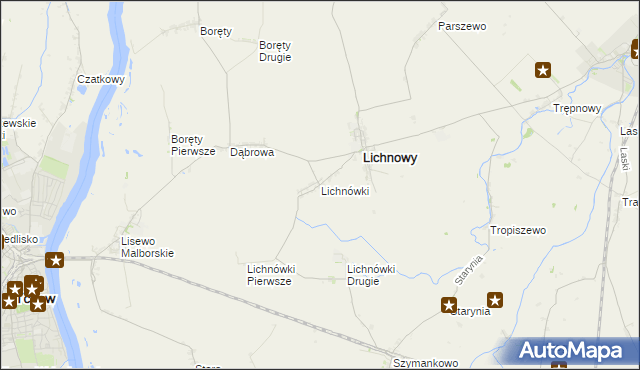 mapa Lichnówki, Lichnówki na mapie Targeo