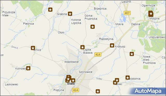 mapa Ligota Bialska, Ligota Bialska na mapie Targeo