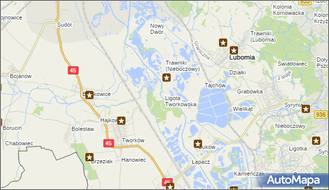 mapa Ligota Tworkowska, Ligota Tworkowska na mapie Targeo