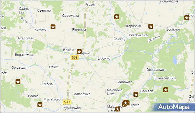 mapa Ligówko, Ligówko na mapie Targeo