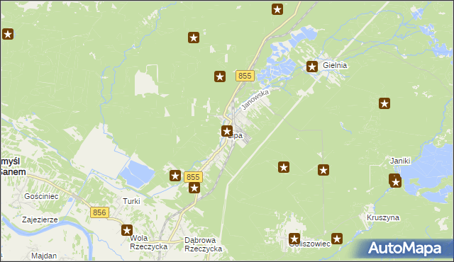 mapa Lipa gmina Zaklików, Lipa gmina Zaklików na mapie Targeo