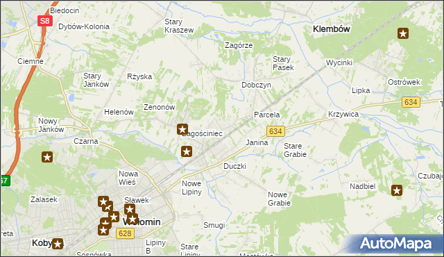 mapa Lipinki gmina Wołomin, Lipinki gmina Wołomin na mapie Targeo