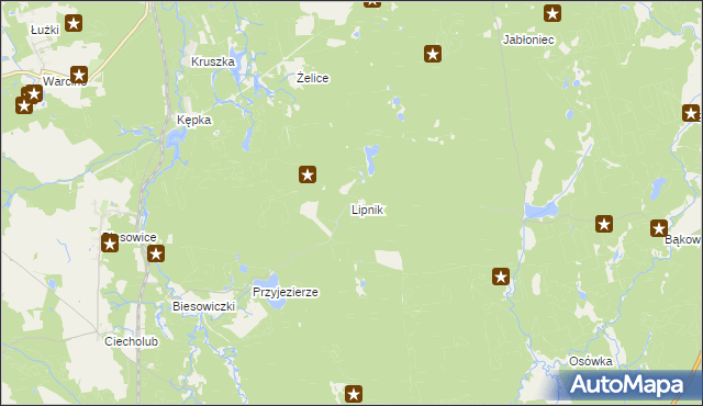 mapa Lipnik gmina Kępice, Lipnik gmina Kępice na mapie Targeo