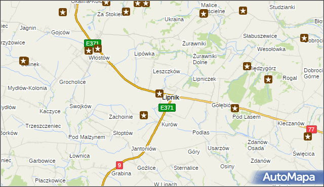 mapa Lipnik powiat opatowski, Lipnik powiat opatowski na mapie Targeo