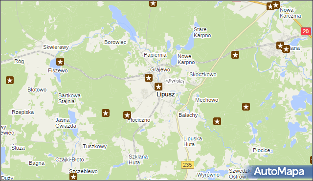 mapa Lipusz, Lipusz na mapie Targeo