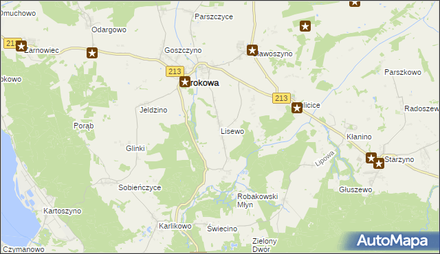 mapa Lisewo gmina Krokowa, Lisewo gmina Krokowa na mapie Targeo