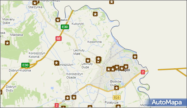 mapa Łobaczew Mały, Łobaczew Mały na mapie Targeo